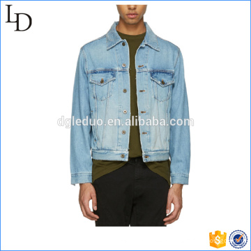 100% cotton regular custom denim jacket men bomber blue jeans jacket